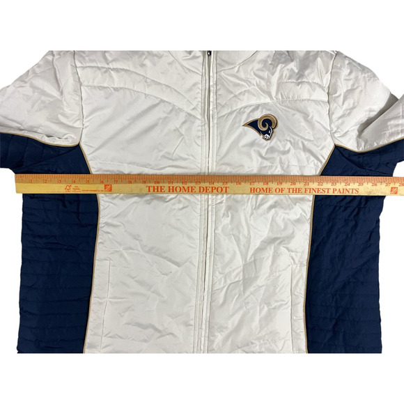 NFL Team Apparel Women's White Quilted‎ Los Angeles Ram's Jacket Size 4XL - Picture 6 of 7